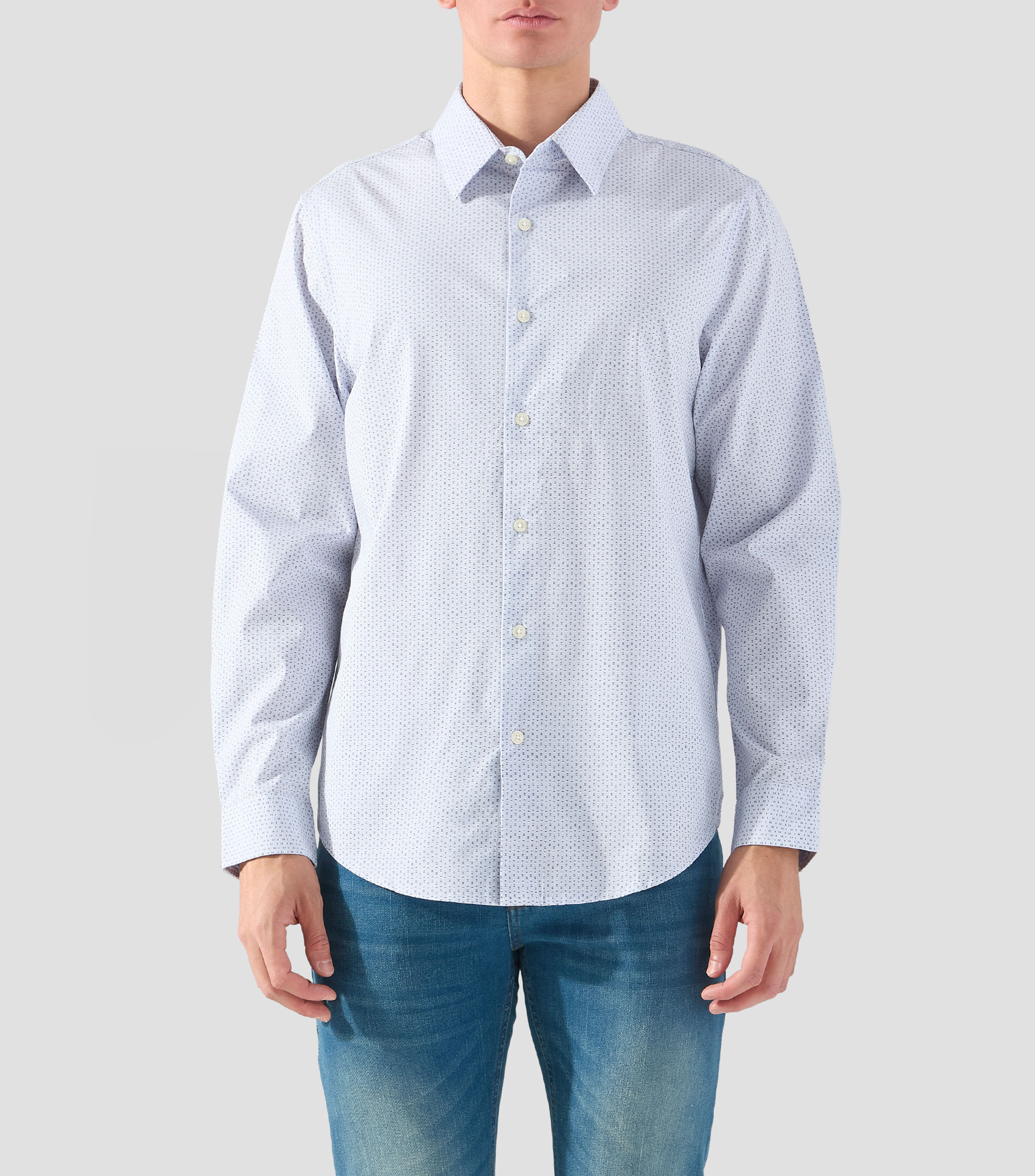 Camisa estampada manga larga Hombre